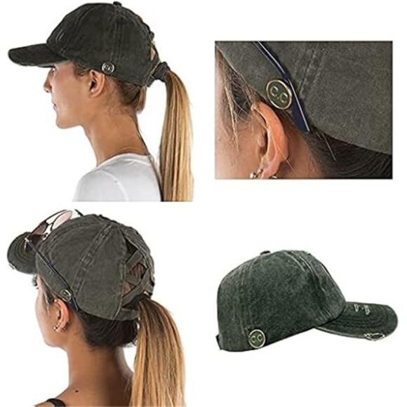 Messy Bun Baseball Cap - Women\'s Ponytail Hat with Criss Cross main image 5